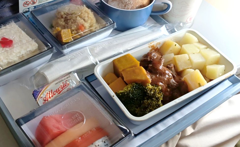 China Airline lunch onboard. 