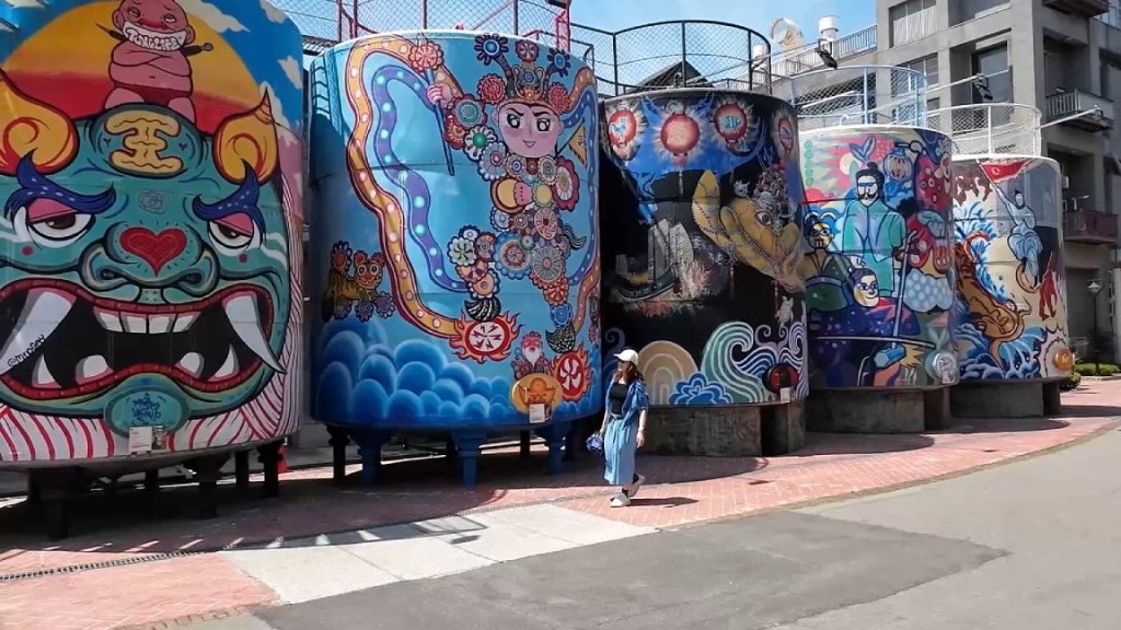 mural on the tanks at cultural heritage park