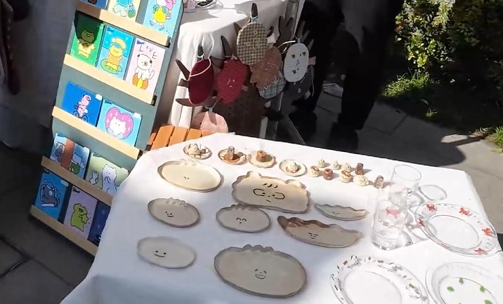 cute ceramic plates at craft market