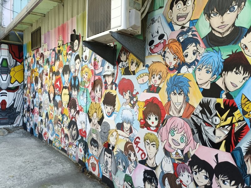 murals at painted animation lane, Taichung
