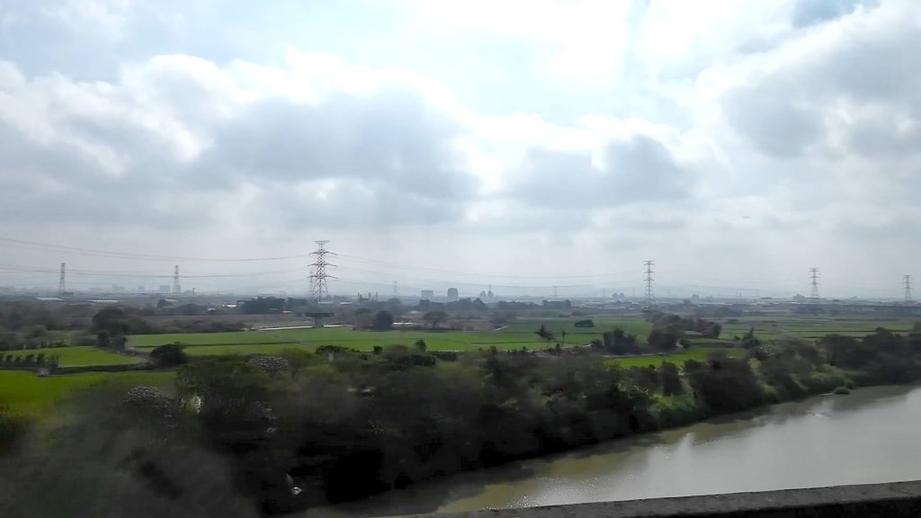 scenery by the window from HSR train along the way from Taichung to Chiayi
