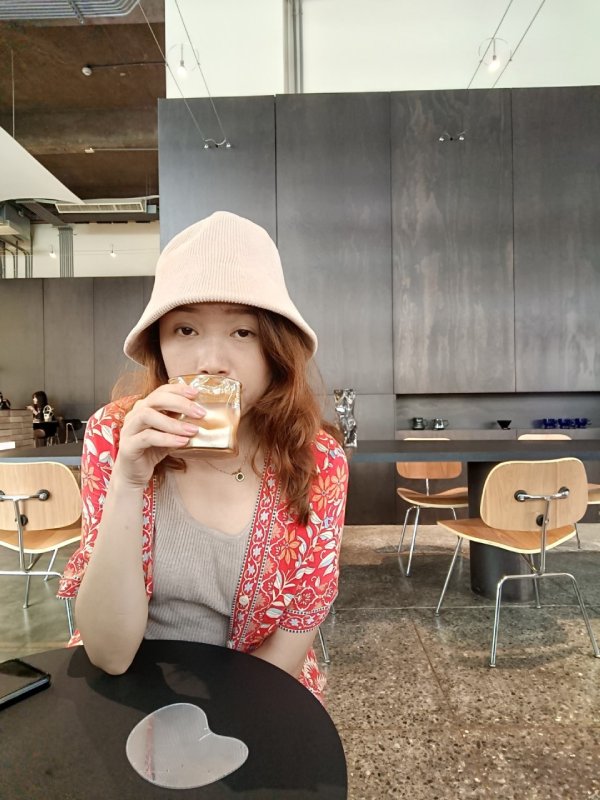 sipping dirty coffee at Oracle coffee