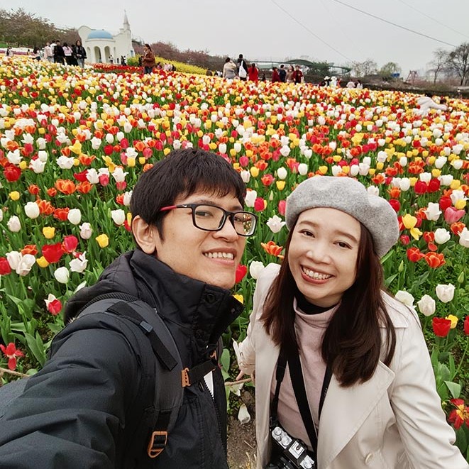 บรรยากาศ ดอกไม้บาน ในฤดูใบไม้ผลิ ที่ Manhua Manor เฉิงตู