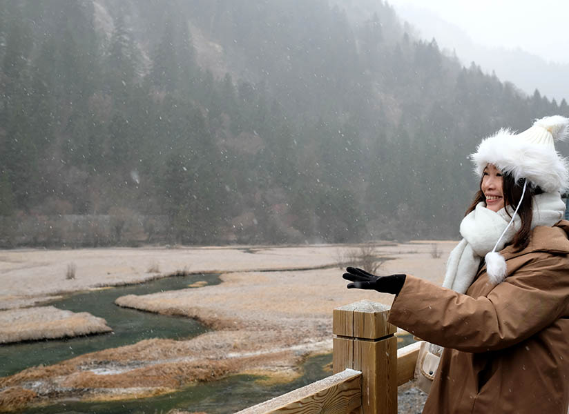 บรรยากาศหิมะตกที่จิ่วจ้ายโกว Arrow Bamboo Lake ทะเลสาบไผ่ลูกศร