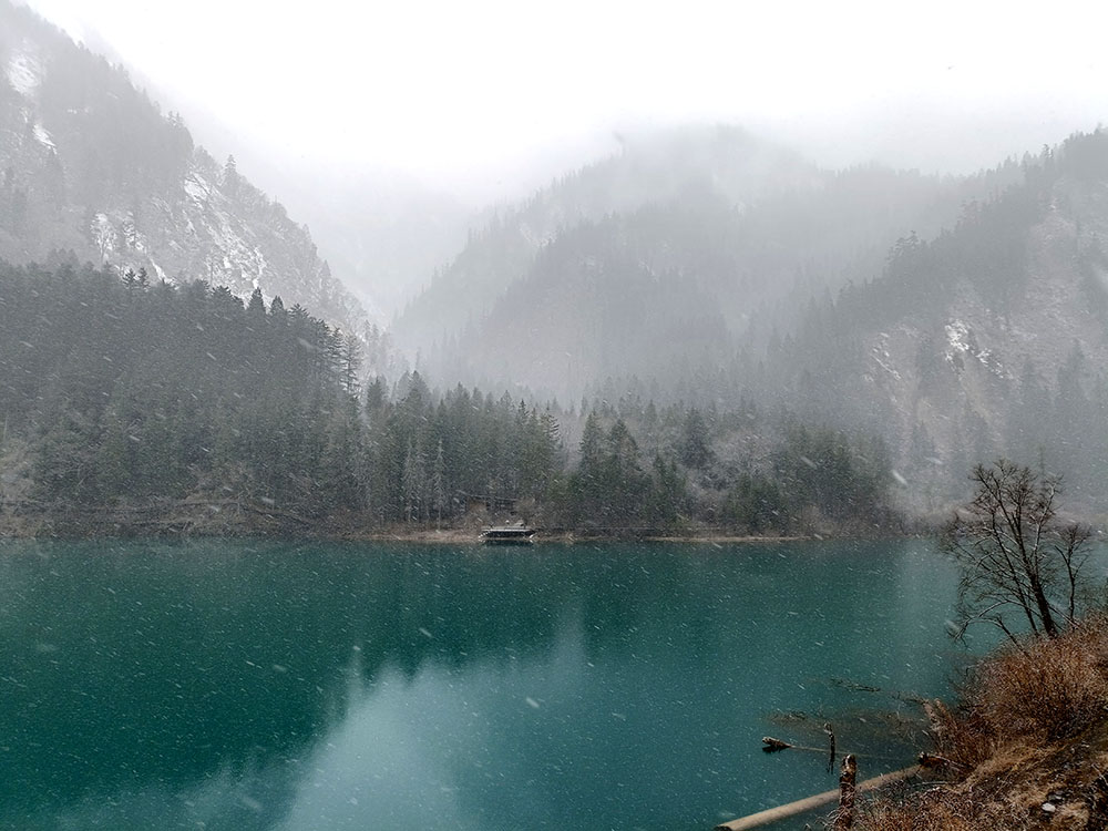 หิมะตกที่จิ่วจ้ายโกว Arrow Bamboo Lake ทะเลสาบไผ่ลูกศร