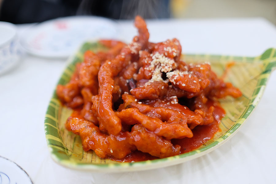 หมูทอดผัดซอสเปรี้ยวหวาน