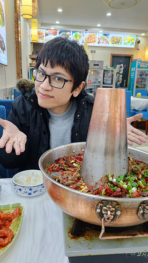 หม้อไฟภูเขาไฟ หม่าล่า เนื้อจามรี ที่จิ่วจ้ายโกว