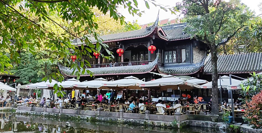 โรงน้ำชา ณ สวนประชาชน เฉิงตู มณฑลเสฉวน