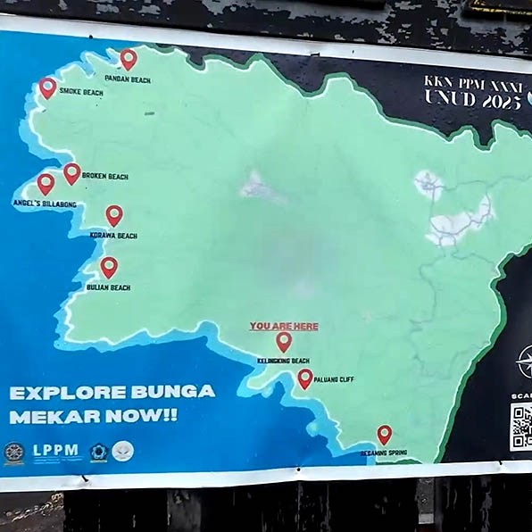 แผนที่จุดท่องเที่ยว ใน Nusa Penida