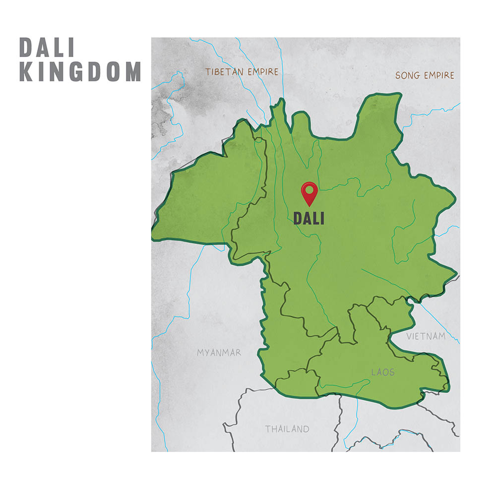 map of Dali Kingdom แผนที่อาณาจักรต้าหลี่