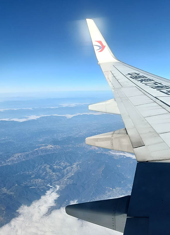 วิวจากบนเครื่องบิน ขณะเดินทาง สายการบิน China Southern