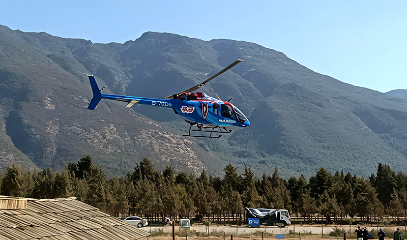 helicopter from the nearby cafe