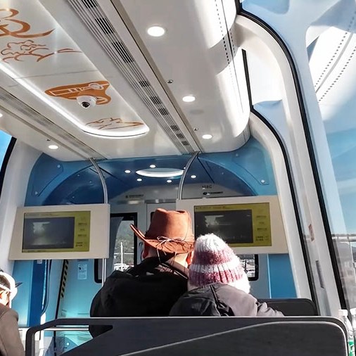 Sight-seeing train, Jade Dragon Snow Mountain, Glacier Park, Lijiang, Yunnan, China รถไฟชมทิวทัศน์ ภูเขาหิมะมังกรหยก ลี่เจียง มณฑลยูนนาน ประเทศจีน