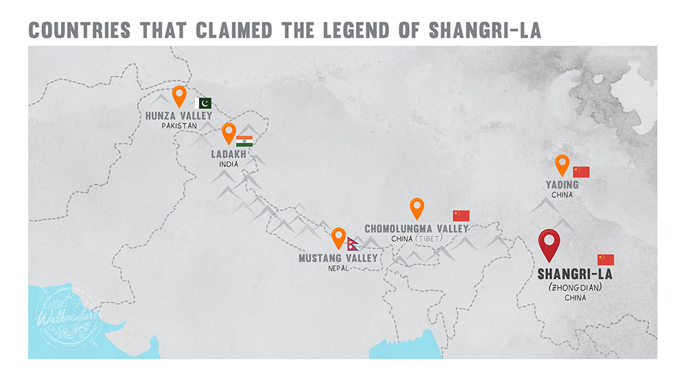 countries that claimed the legend of Shangri-la ประเทศที่อ้างชื่อแชงกรีลา