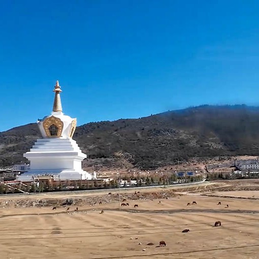 view from high-speed train while traveling from Lijiang to Shangri-la วิวจากหน้าต่างรถไฟความเร็วสูง  ระหว่างเดินทางจากลี่เจียงไปแชงกรีลา