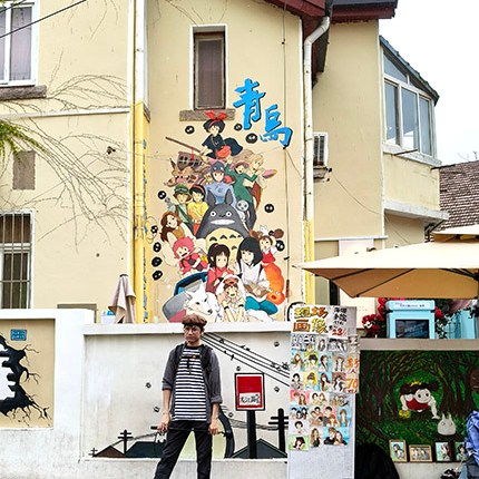 Longjiang road, Qingdao, Shandong province, China , ถนนหลงเจียง ชิงเต่า มณฑลชานตง ประเทศจีน