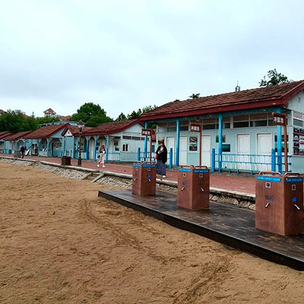 Qingdao no.2 bathing beach, Badaguan, Qingdao, Shandong province, China หาดหมายเลข 2 ปาต้ากวน ชิงเต่า มณฑลชานตง ประเทศจีน